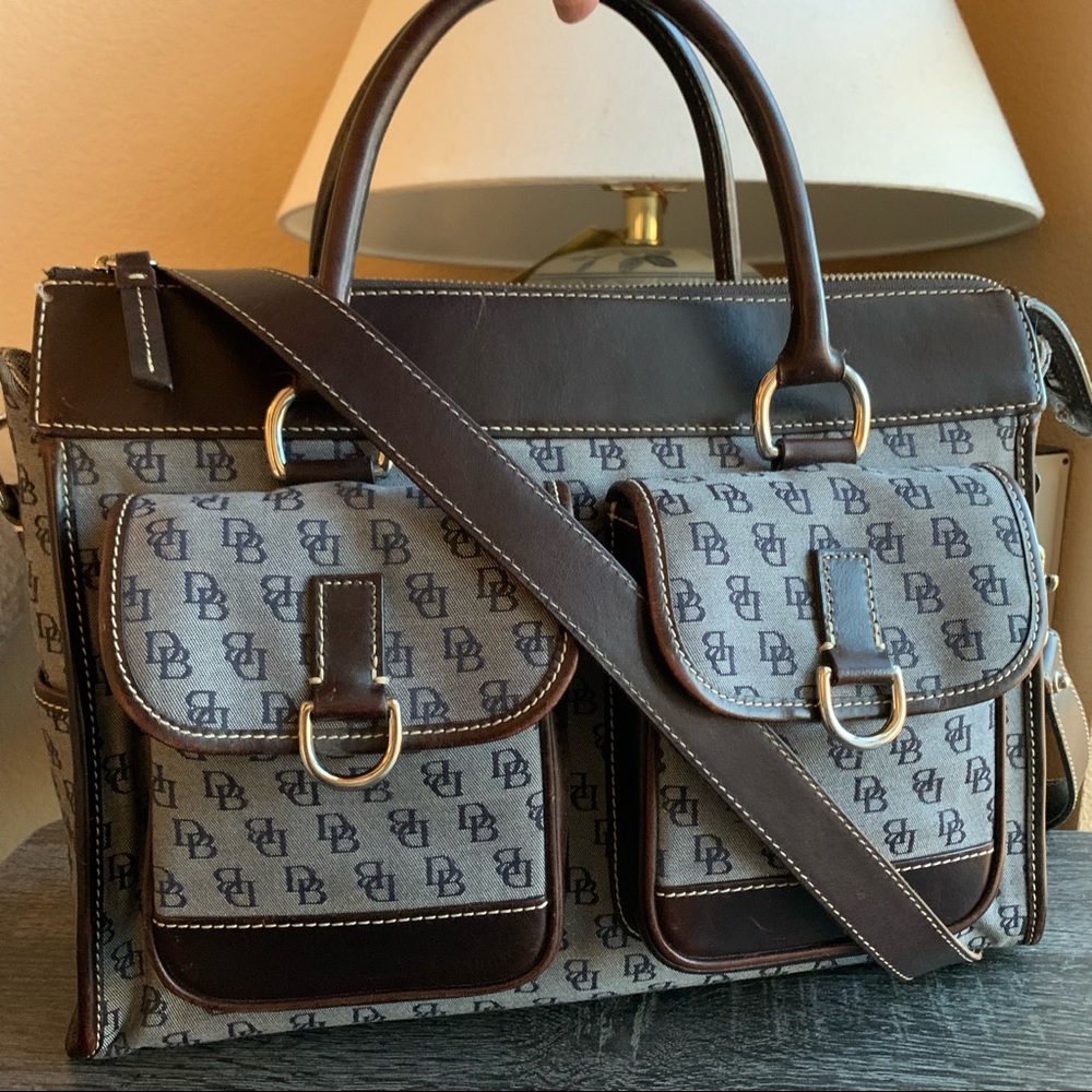 Dooney and Brouke Canvas/Leather Top Handle Bag